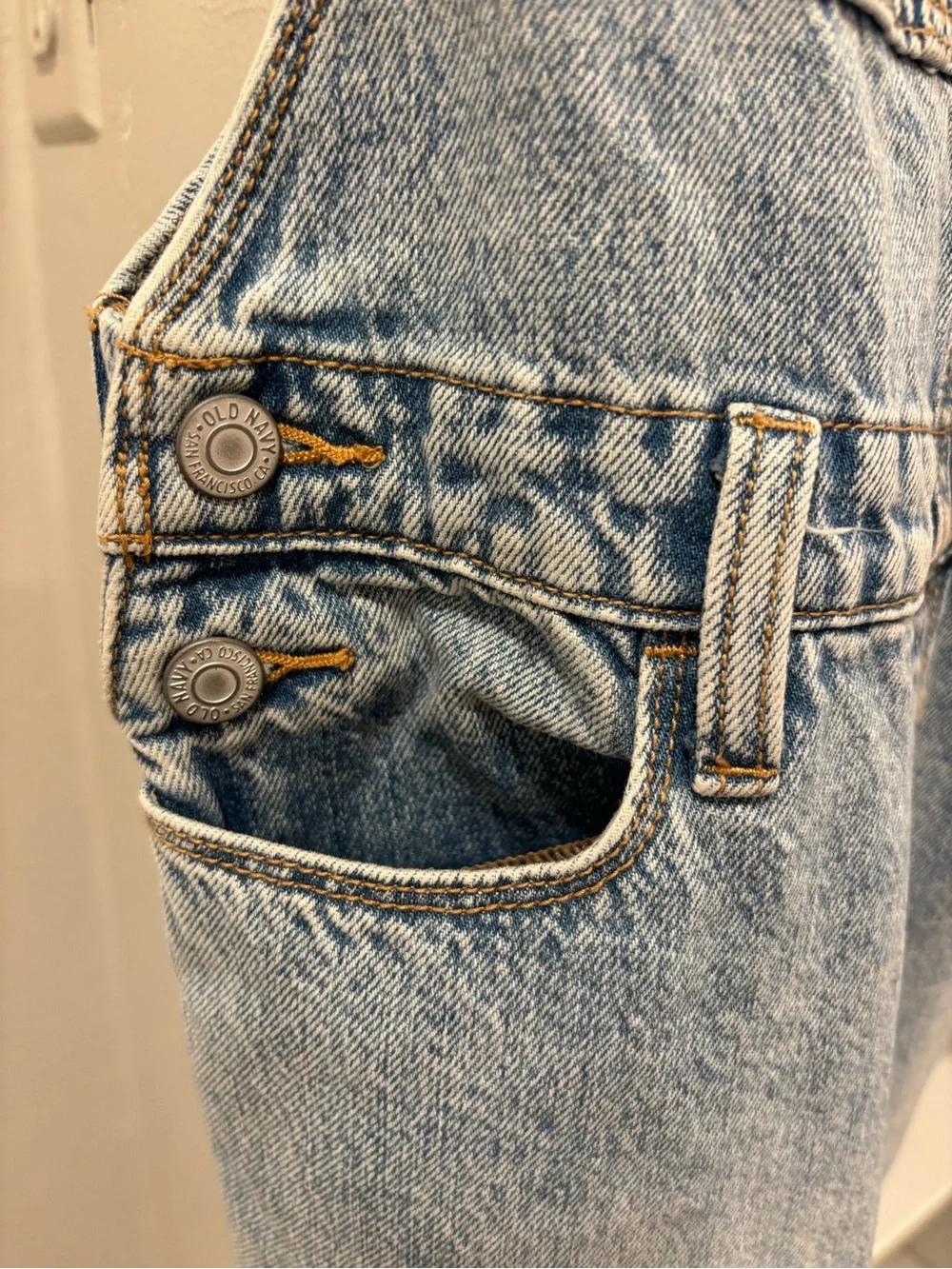 Old Navy Light Blue Denim Overalls Romper